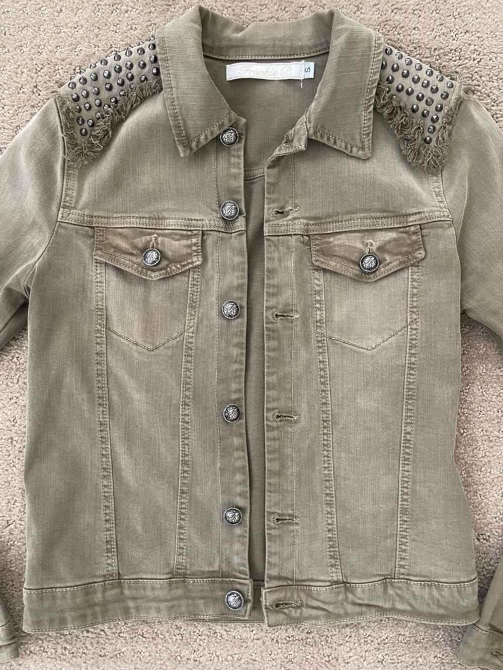 Frankie B. Stretch denim jacket with studs - Picture 2 of 7